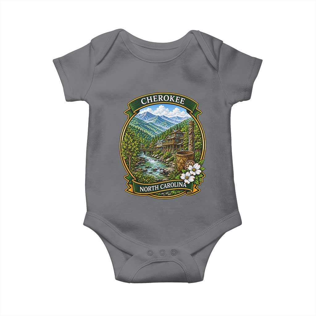 Vintage Great Smoky Mountains Baby Onesie Cherokee North Carolina Landscape