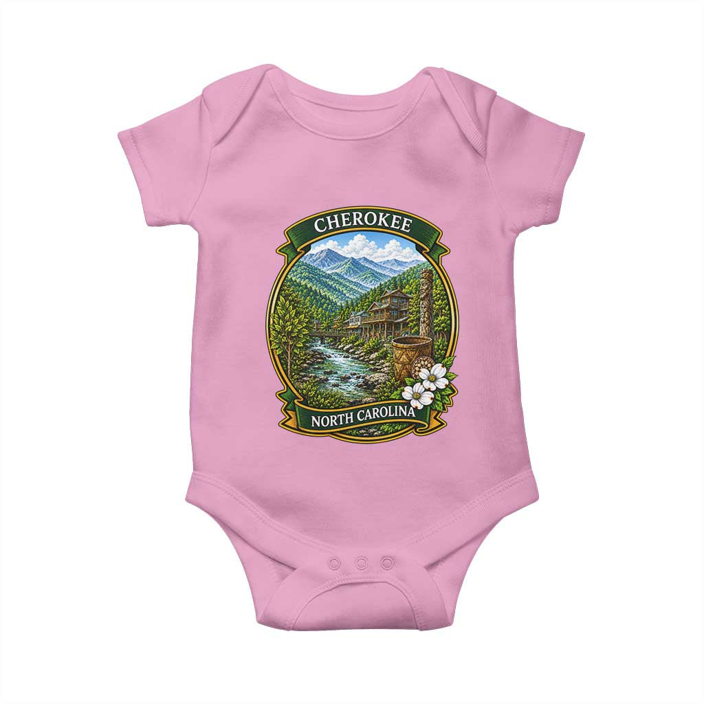 Vintage Great Smoky Mountains Baby Onesie Cherokee North Carolina Landscape