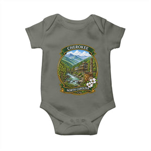Vintage Great Smoky Mountains Baby Onesie Cherokee North Carolina Landscape