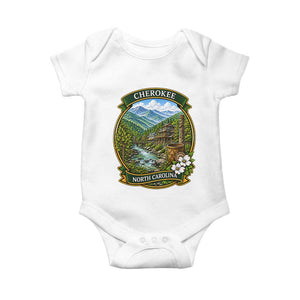 Vintage Great Smoky Mountains Baby Onesie Cherokee North Carolina Landscape