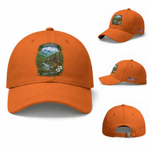 Vintage Great Smoky Mountains Baseball Cap Cherokee North Carolina Landscape