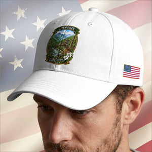 Vintage Great Smoky Mountains Baseball Cap Cherokee North Carolina Landscape