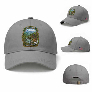 Vintage Great Smoky Mountains Baseball Cap Cherokee North Carolina Landscape