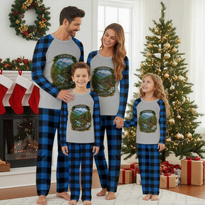 Vintage Great Smoky Mountains Plaid Pajama Set Cherokee North Carolina Landscape