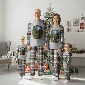 Vintage Great Smoky Mountains Plaid Pajama Set Cherokee North Carolina Landscape