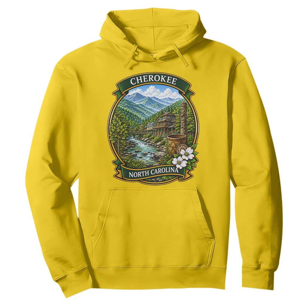 Vintage Great Smoky Mountains Hoodie Cherokee North Carolina Landscape