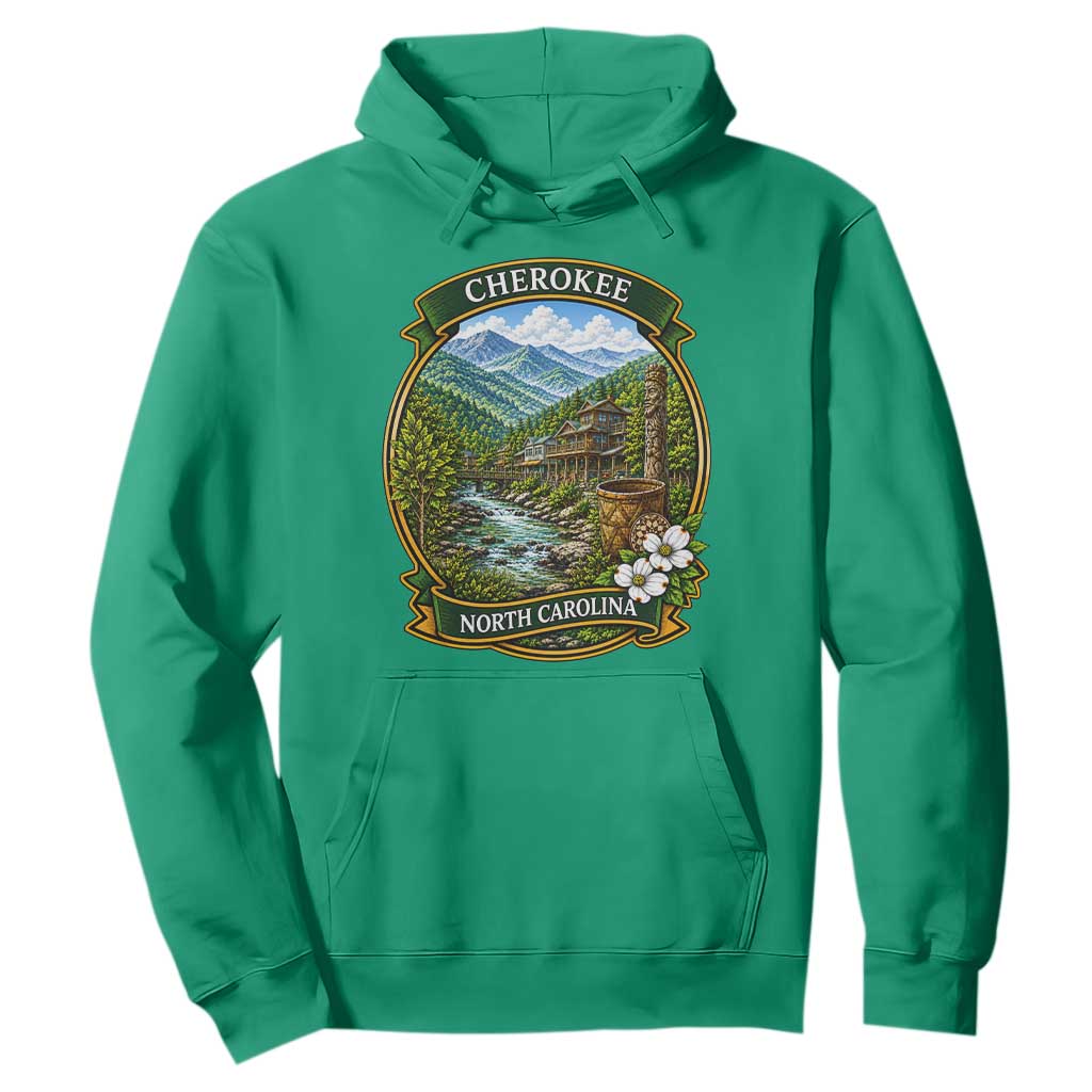 Vintage Great Smoky Mountains Hoodie Cherokee North Carolina Landscape