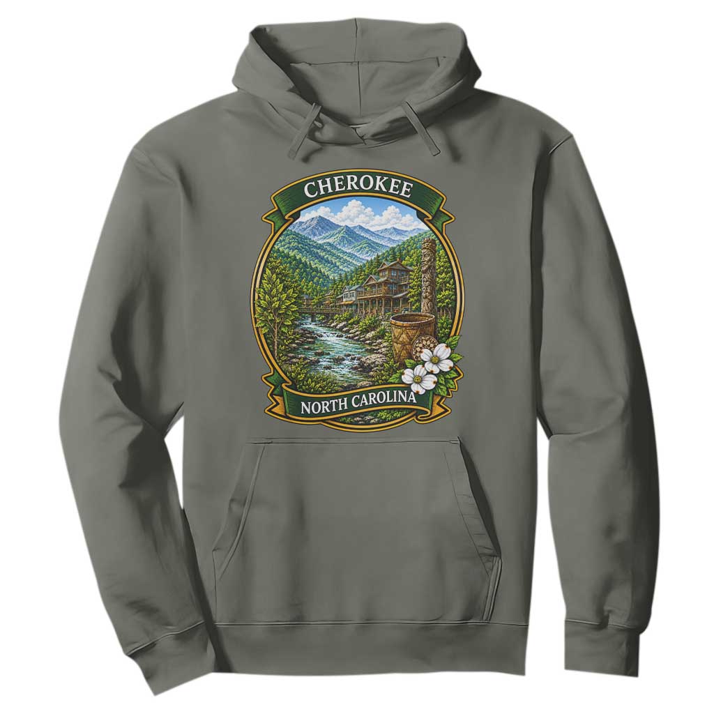 Vintage Great Smoky Mountains Hoodie Cherokee North Carolina Landscape