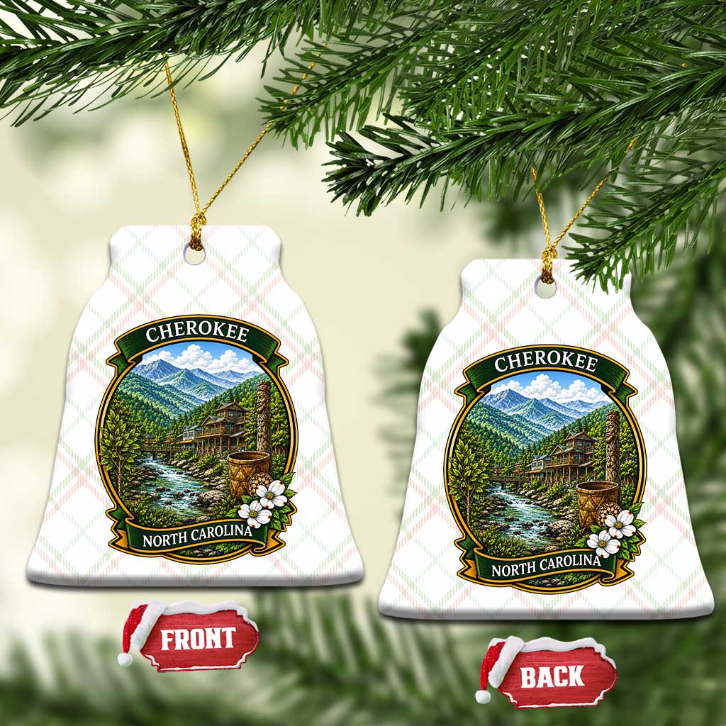 Vintage Great Smoky Mountains Ceramic Ornament Cherokee North Carolina Landscape