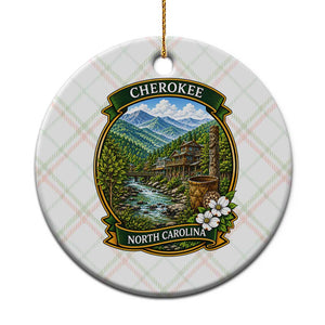 Vintage Great Smoky Mountains Ceramic Ornament Cherokee North Carolina Landscape