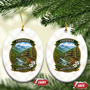 Vintage Great Smoky Mountains Ceramic Ornament Cherokee North Carolina Landscape