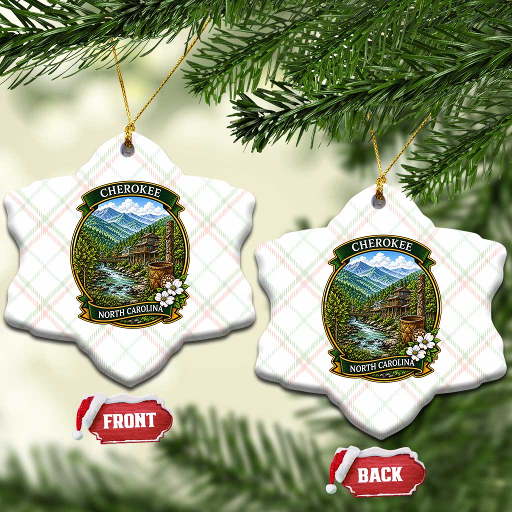 Vintage Great Smoky Mountains Ceramic Ornament Cherokee North Carolina Landscape