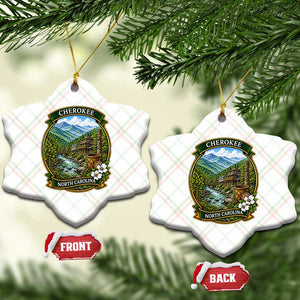 Vintage Great Smoky Mountains Ceramic Ornament Cherokee North Carolina Landscape