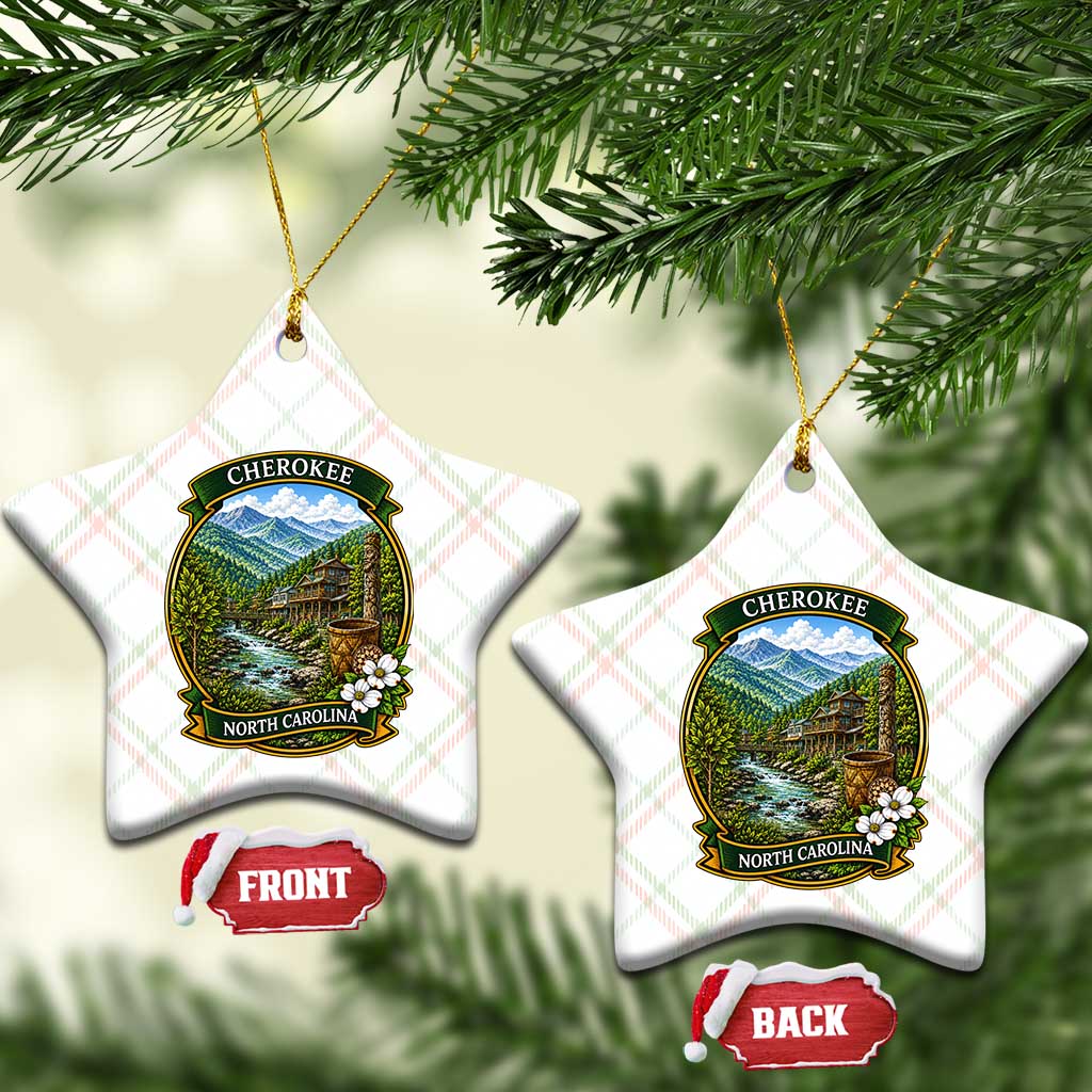 Vintage Great Smoky Mountains Ceramic Ornament Cherokee North Carolina Landscape