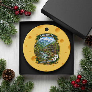 Vintage Great Smoky Mountains Ceramic Ornament Cherokee North Carolina Landscape