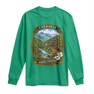 Vintage Great Smoky Mountains Long Sleeve Shirt Cherokee North Carolina Landscape