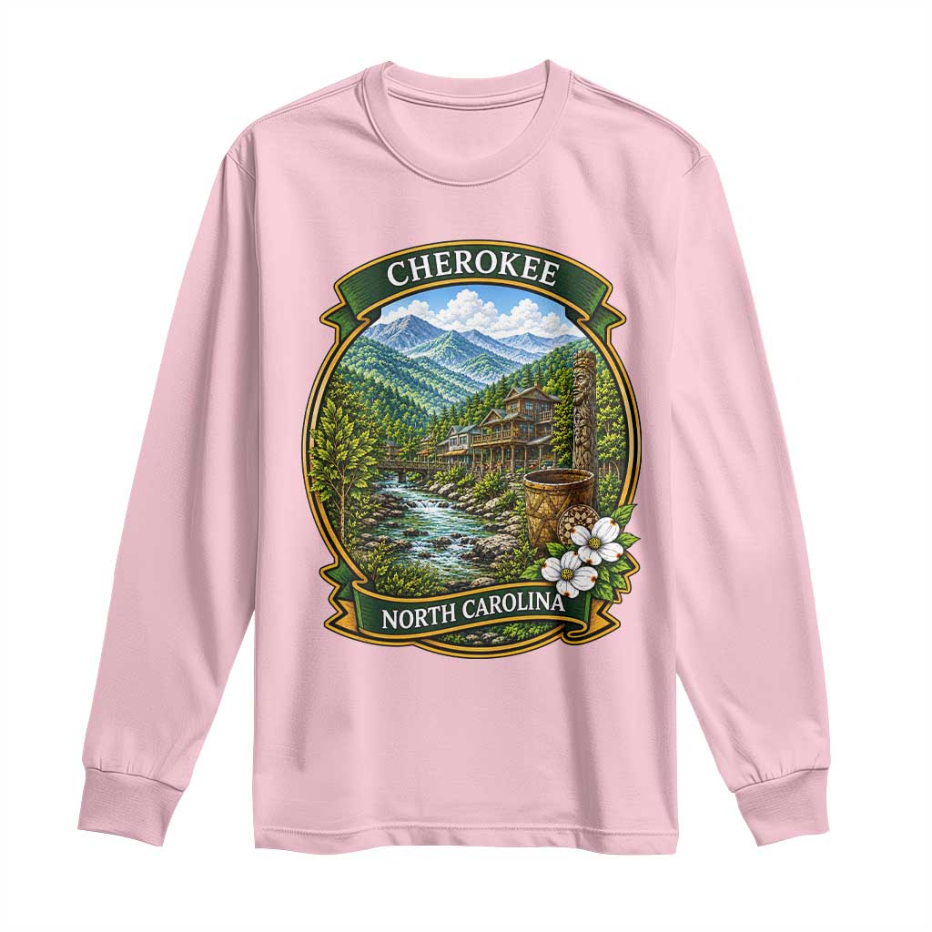 Vintage Great Smoky Mountains Long Sleeve Shirt Cherokee North Carolina Landscape