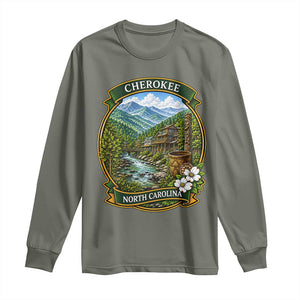 Vintage Great Smoky Mountains Long Sleeve Shirt Cherokee North Carolina Landscape