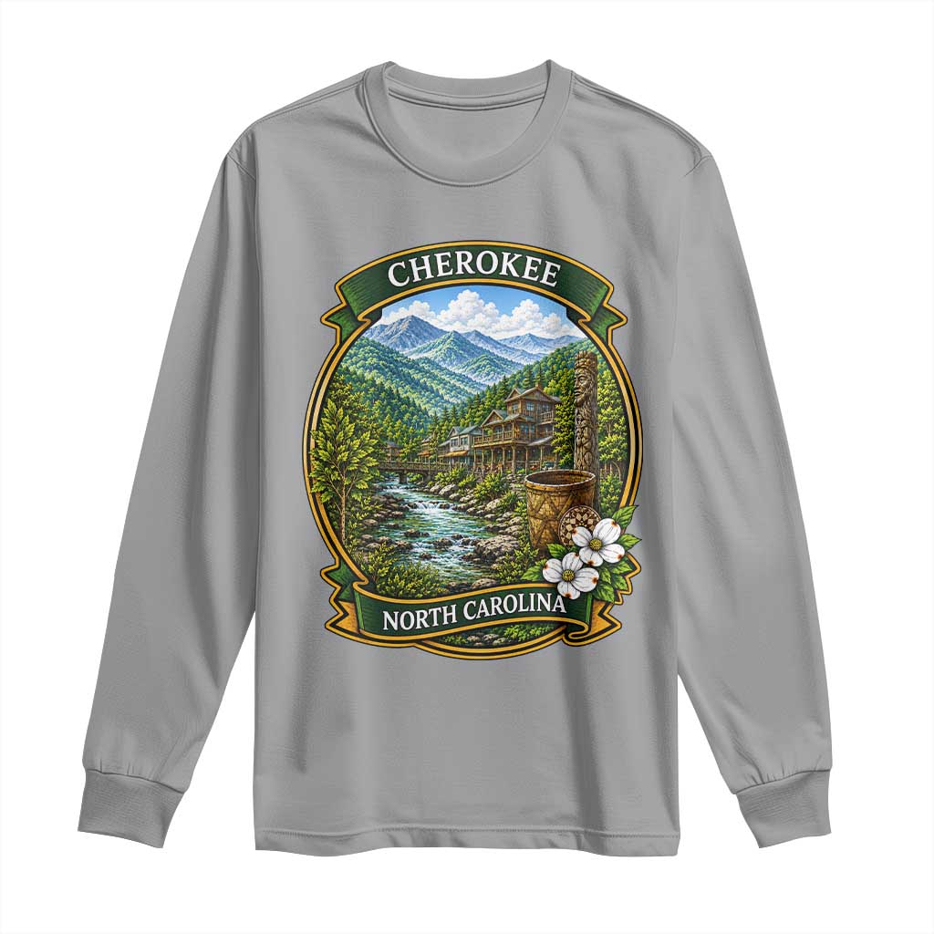 Vintage Great Smoky Mountains Long Sleeve Shirt Cherokee North Carolina Landscape