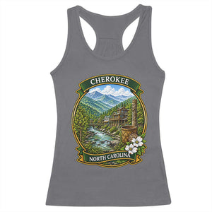 Vintage Great Smoky Mountains Racerback Tank Top Cherokee North Carolina Landscape