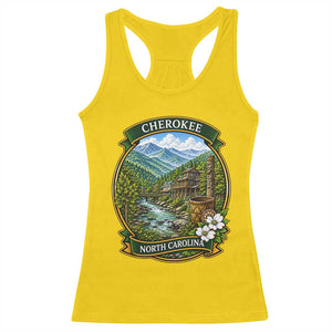 Vintage Great Smoky Mountains Racerback Tank Top Cherokee North Carolina Landscape