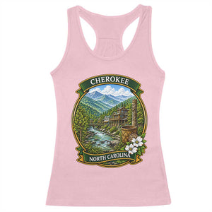 Vintage Great Smoky Mountains Racerback Tank Top Cherokee North Carolina Landscape