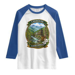 Vintage Great Smoky Mountains Raglan Shirt Cherokee North Carolina Landscape