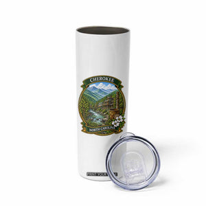 Vintage Great Smoky Mountains Skinny Tumbler Cherokee North Carolina Landscape