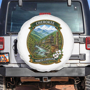 Vintage Great Smoky Mountains Spare Tire Cover Cherokee North Carolina Landscape
