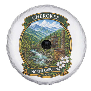 Vintage Great Smoky Mountains Spare Tire Cover Cherokee North Carolina Landscape