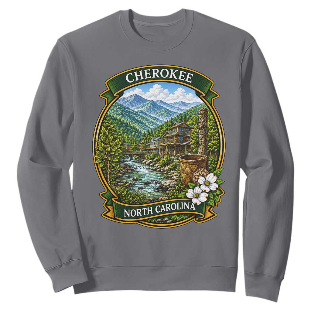 Vintage Great Smoky Mountains Sweatshirt Cherokee North Carolina Landscape