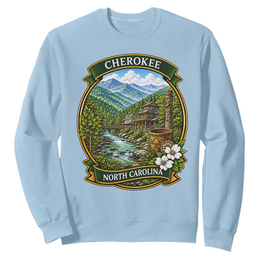 Vintage Great Smoky Mountains Sweatshirt Cherokee North Carolina Landscape