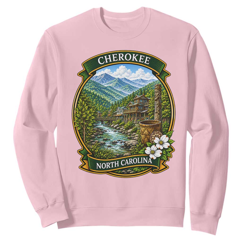 Vintage Great Smoky Mountains Sweatshirt Cherokee North Carolina Landscape
