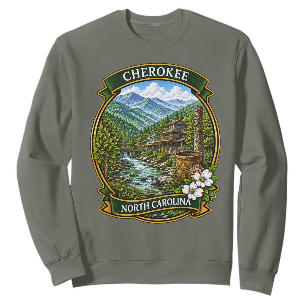 Vintage Great Smoky Mountains Sweatshirt Cherokee North Carolina Landscape
