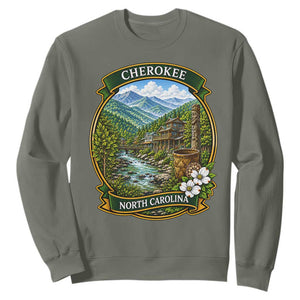 Vintage Great Smoky Mountains Sweatshirt Cherokee North Carolina Landscape