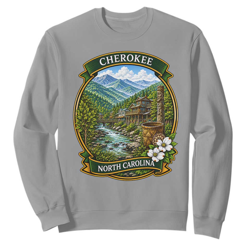 Vintage Great Smoky Mountains Sweatshirt Cherokee North Carolina Landscape