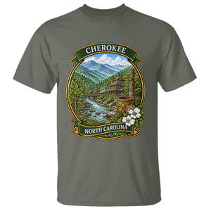 Vintage Great Smoky Mountains T Shirt Cherokee North Carolina Landscape