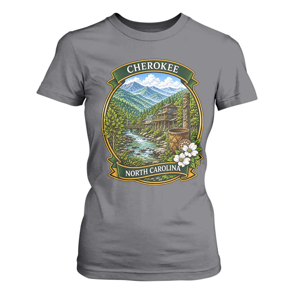 Vintage Great Smoky Mountains T Shirt For Women Cherokee North Carolina Landscape