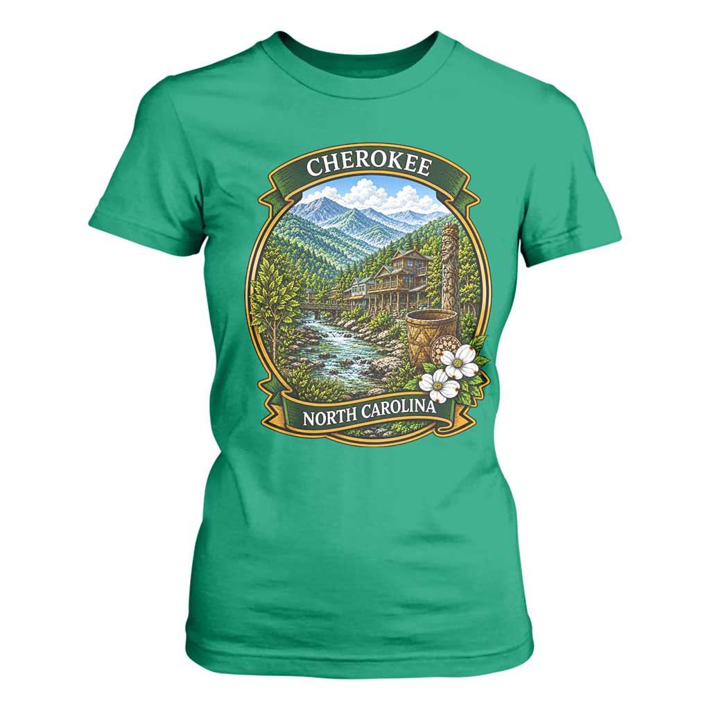 Vintage Great Smoky Mountains T Shirt For Women Cherokee North Carolina Landscape