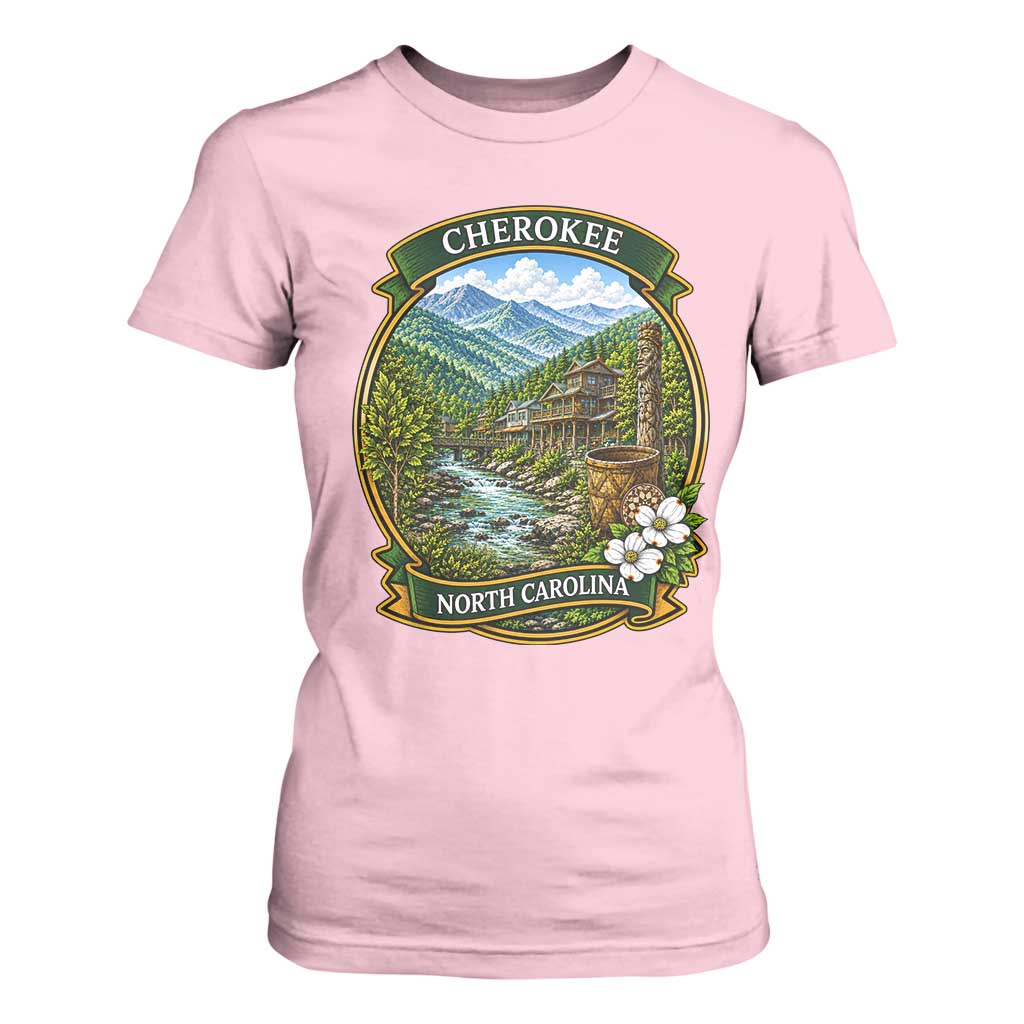Vintage Great Smoky Mountains T Shirt For Women Cherokee North Carolina Landscape
