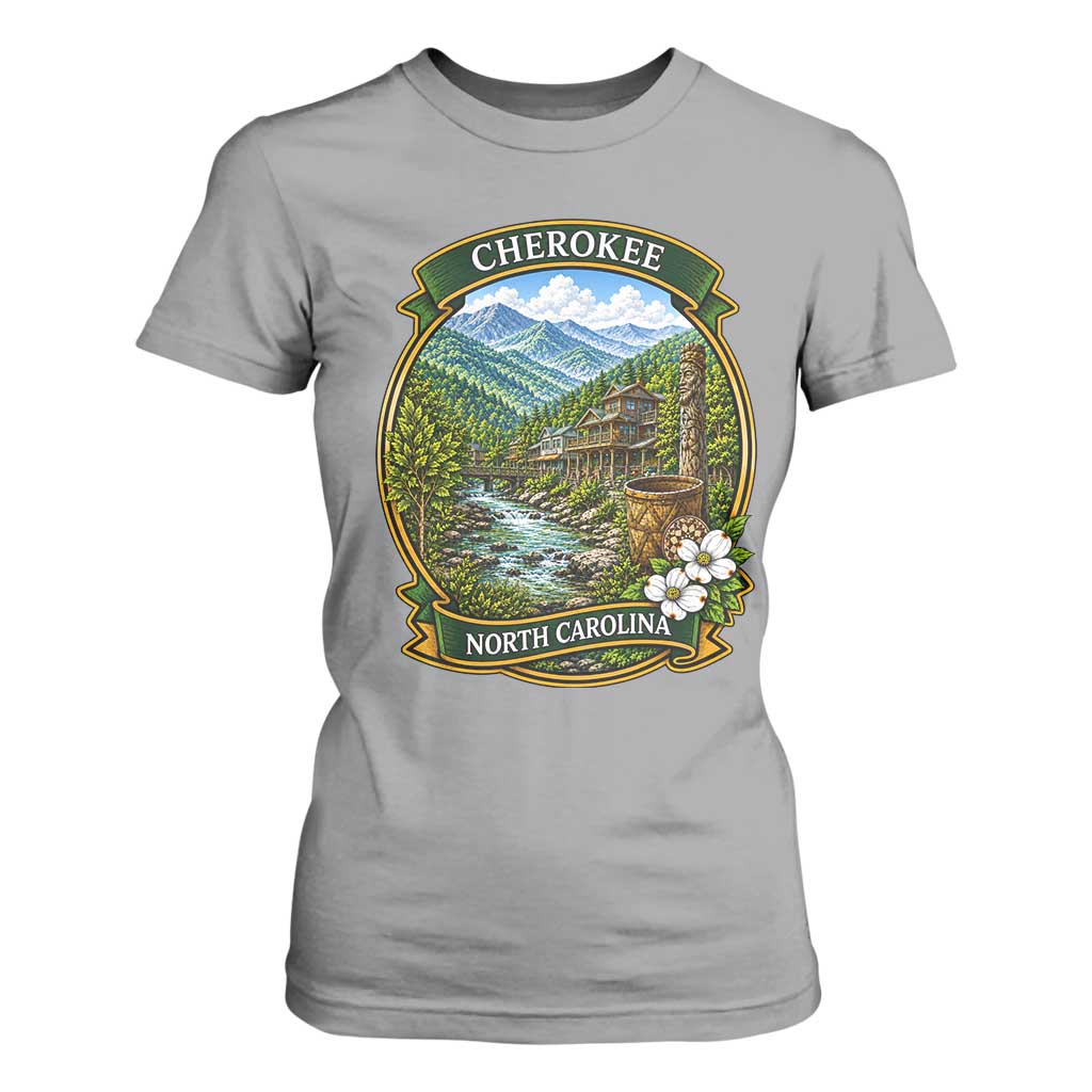 Vintage Great Smoky Mountains T Shirt For Women Cherokee North Carolina Landscape