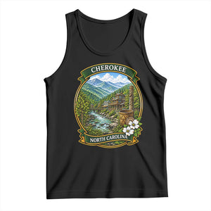 Vintage Great Smoky Mountains Tank Top Cherokee North Carolina Landscape