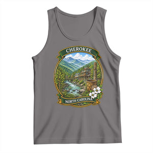 Vintage Great Smoky Mountains Tank Top Cherokee North Carolina Landscape