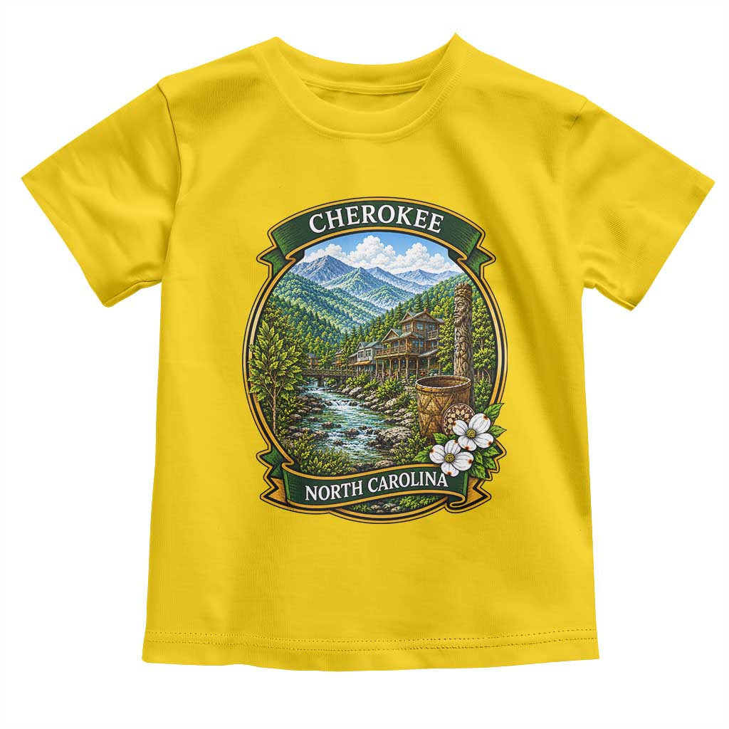 Vintage Great Smoky Mountains Toddler T Shirt Cherokee North Carolina Landscape