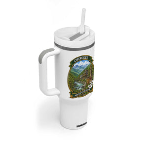 Vintage Great Smoky Mountains Tumbler With Handle Cherokee North Carolina Landscape