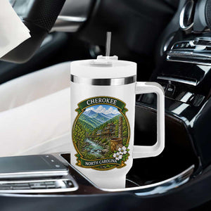 Vintage Great Smoky Mountains Tumbler With Handle Cherokee North Carolina Landscape