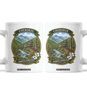 Vintage Great Smoky Mountains Coffee Mug Cherokee North Carolina Landscape