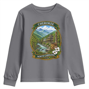 Vintage Great Smoky Mountains Youth Sweatshirt Cherokee North Carolina Landscape