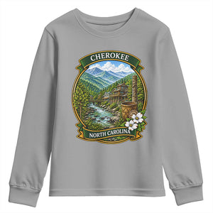 Vintage Great Smoky Mountains Youth Sweatshirt Cherokee North Carolina Landscape