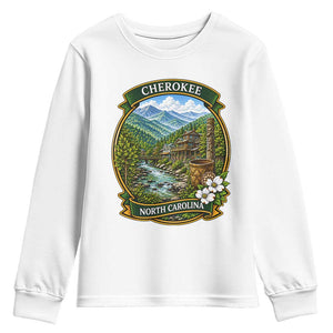 Vintage Great Smoky Mountains Youth Sweatshirt Cherokee North Carolina Landscape